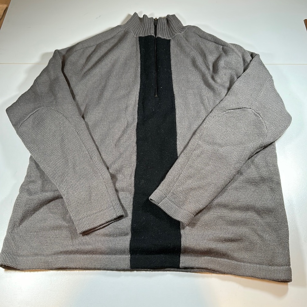 Vintage Nike ACG Mens 1/4 Zip Knit Sweater Grey Thermal Layer LS Wool Blend L